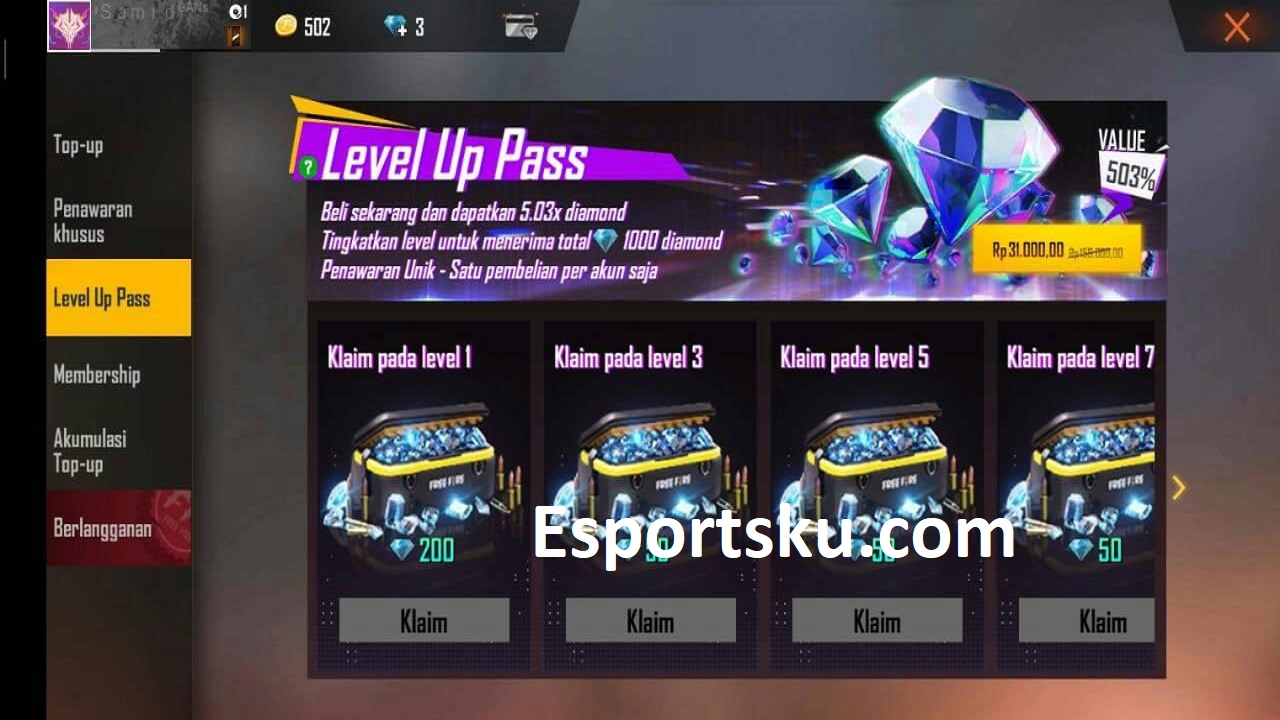 Level Up Pass FF Akhirnya Hadir Kembali Di Free Fire Esportsku