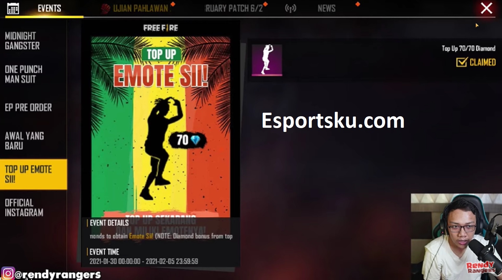 Cara Mendapatkan Emote Ff Sii Cr Free Fire Esportsku