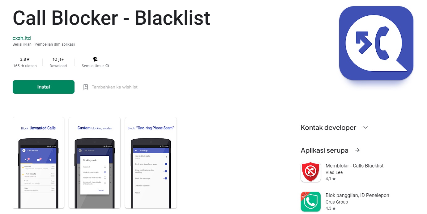Apk Call Blocker - Blacklist, Blokir SMS dan Telepon Mudah!
