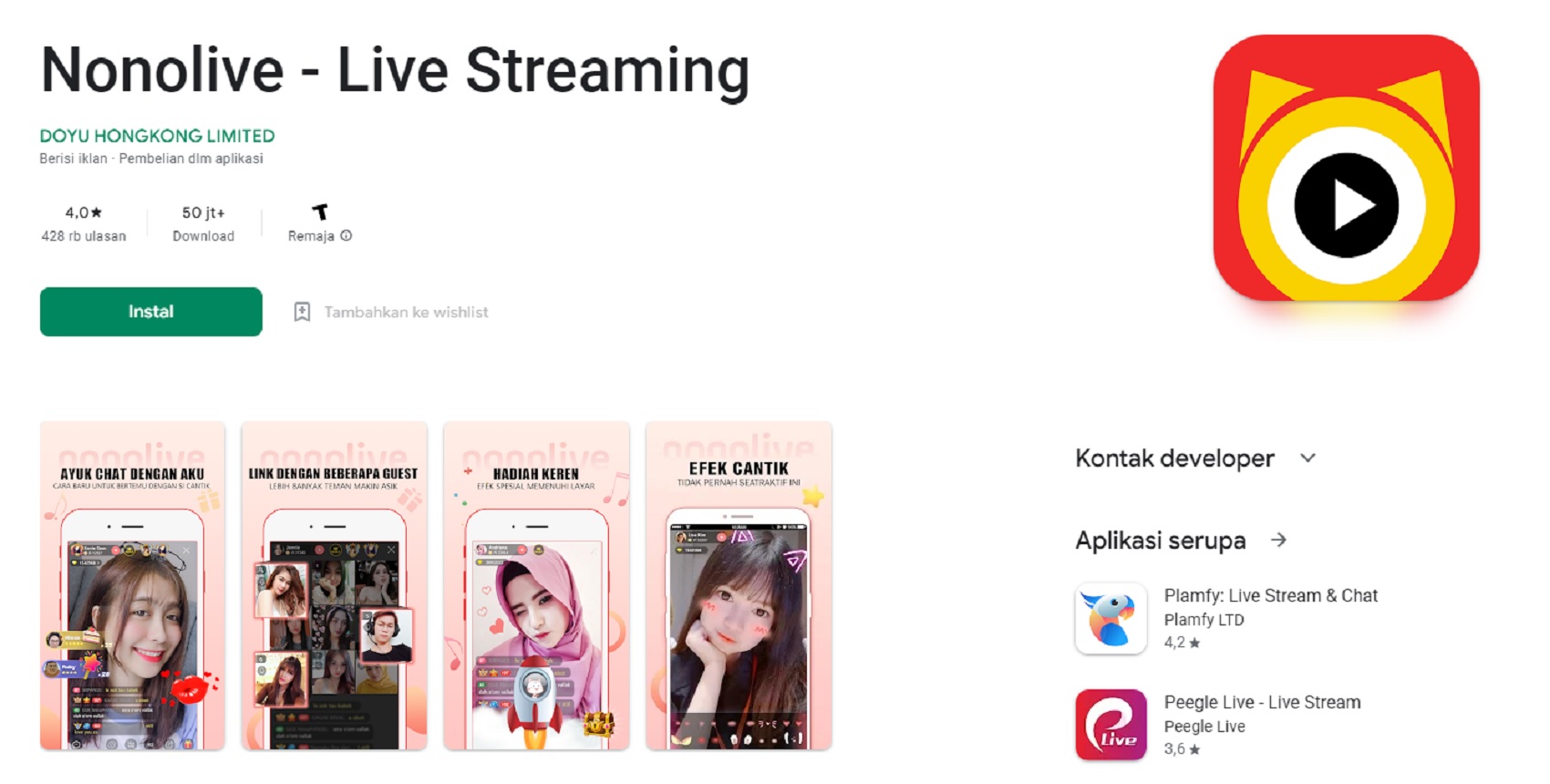 Apk Nonolive Live Streaming, Livestream Dapat Uang!