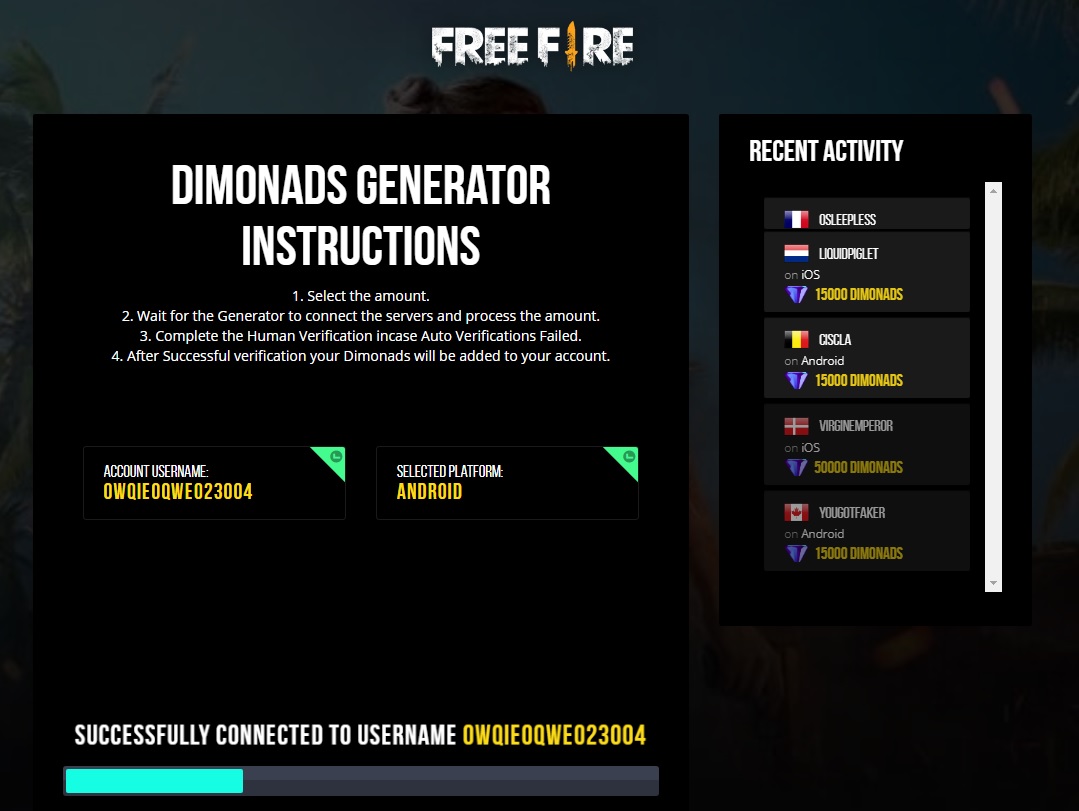 Free Fire Generator Diamond Dapat Diamond FF Gratis