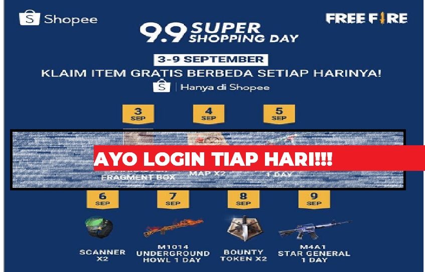 Kode Redeem FF Terbaru September, Free Fire X Shopee ...