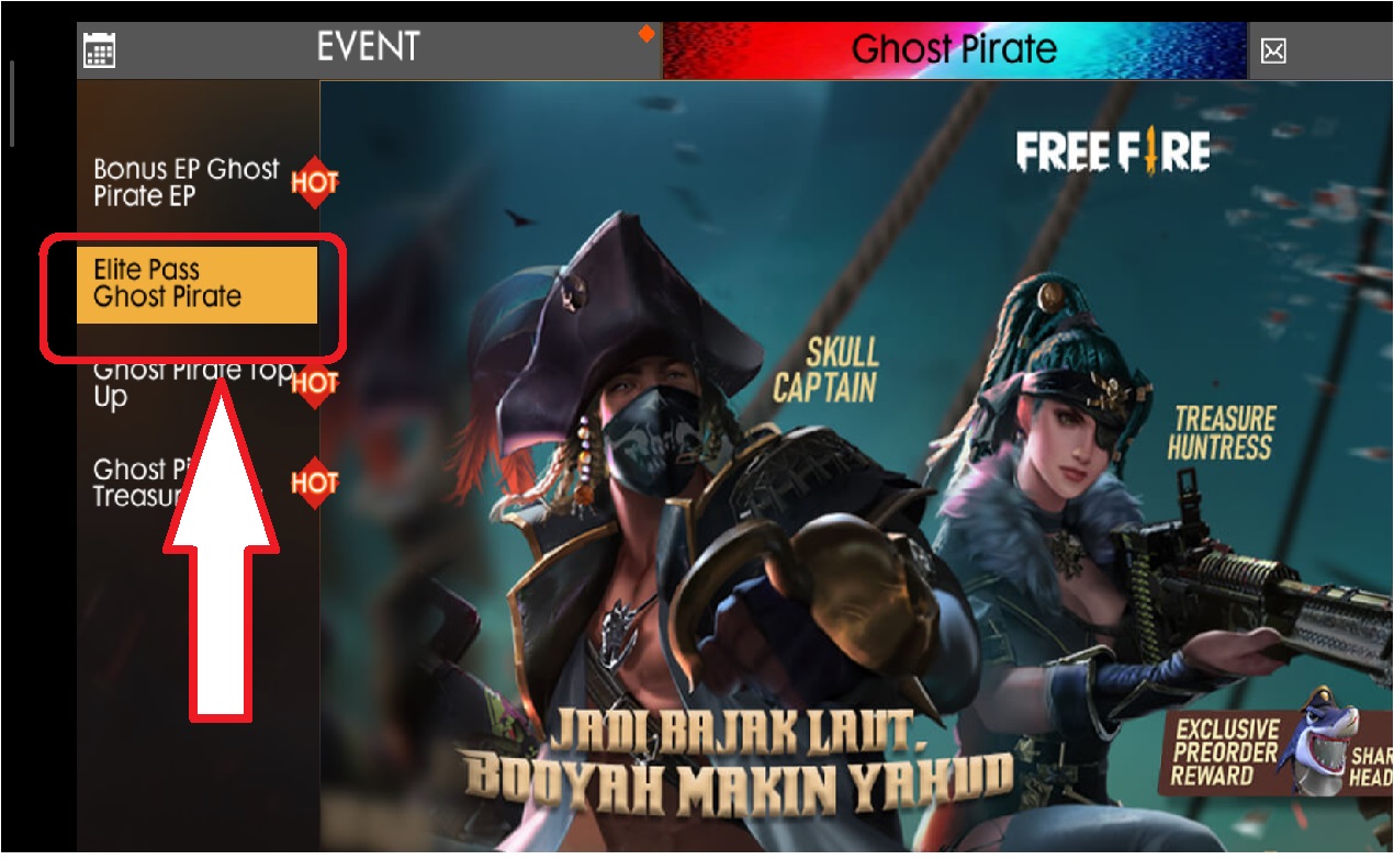 Event Treasure Chest FF Looks for the X Sign of Free Fire