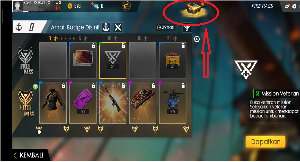 Event Treasure Chest FF Looks for the X Sign of Free Fire