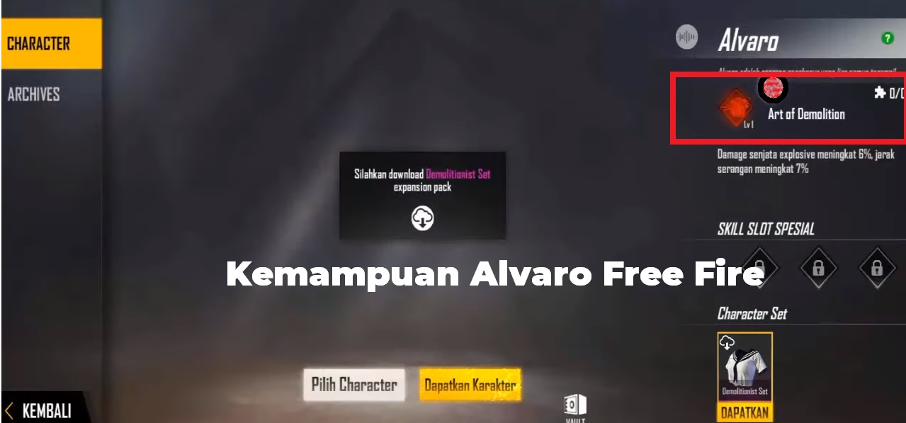 Karakter Terbaru Alvaro FF Dan Kemampuan Di Free Fire