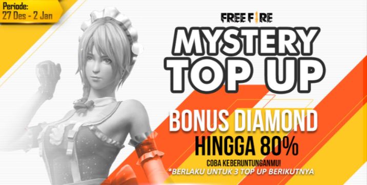 Event Mystery Top Up FF Bonus 80% Diamond Free Fire