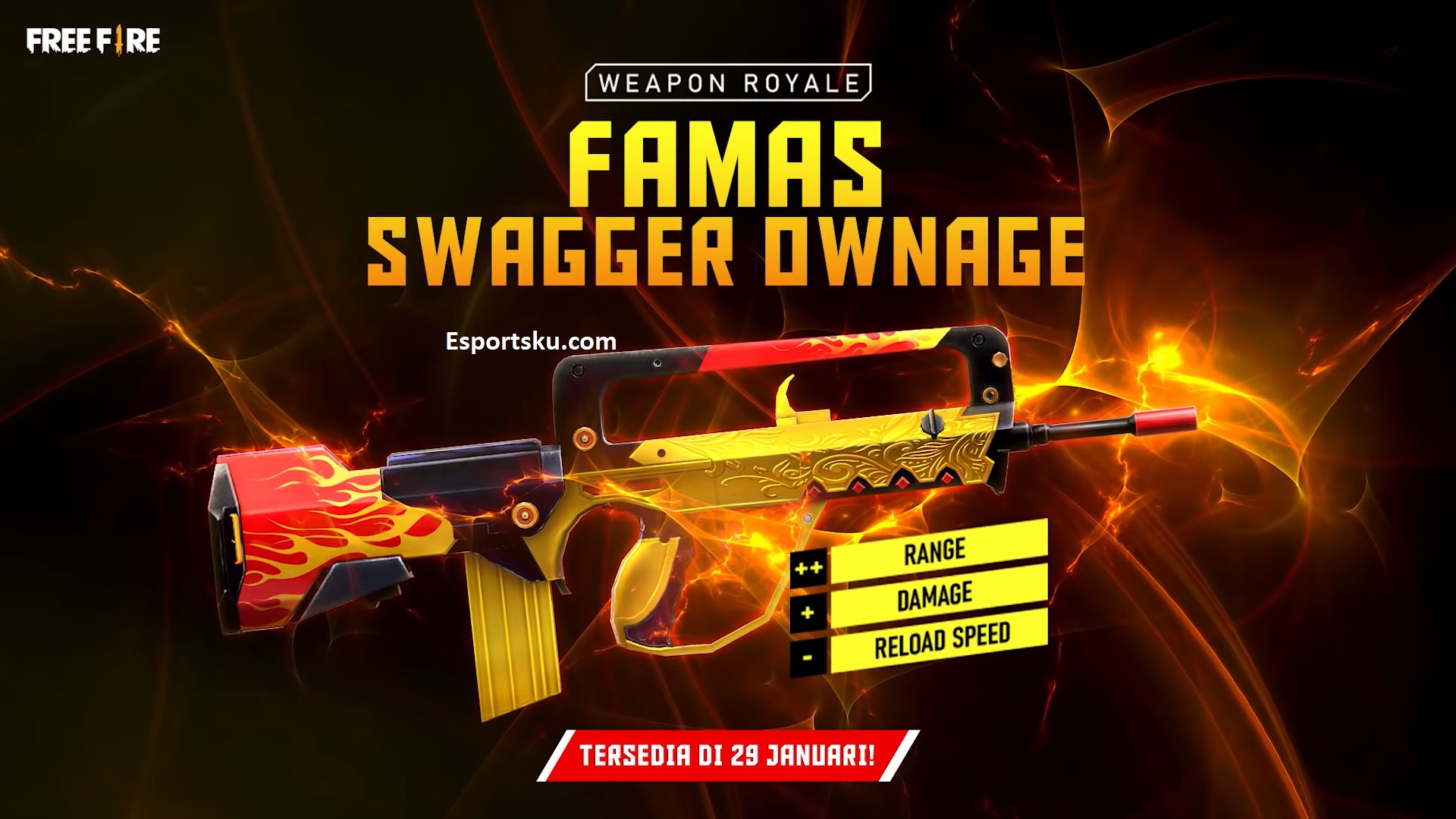 Get the Famas FF Swagger Ownage Free Fire Weapon Skin