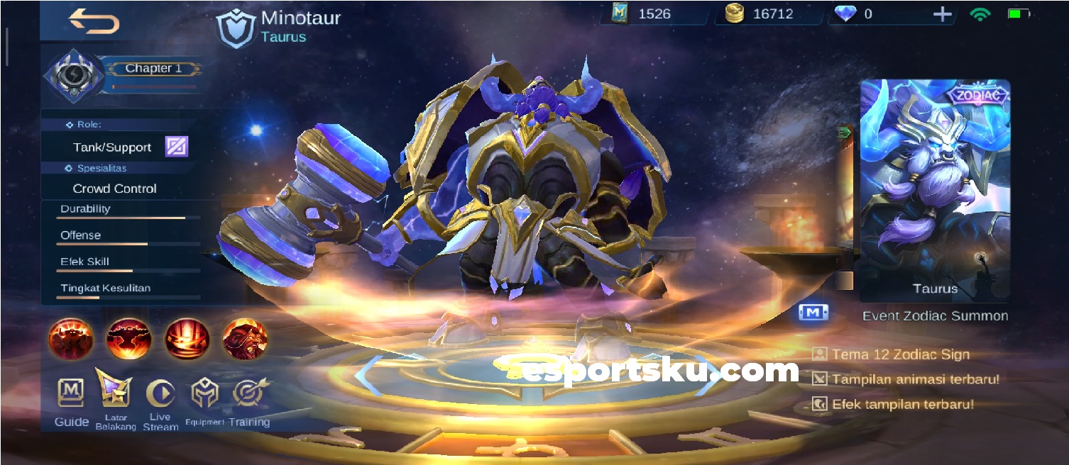 Minotaur Mobile Legends, Build Item ML, Battle Spell, dan Emblem Terbaik