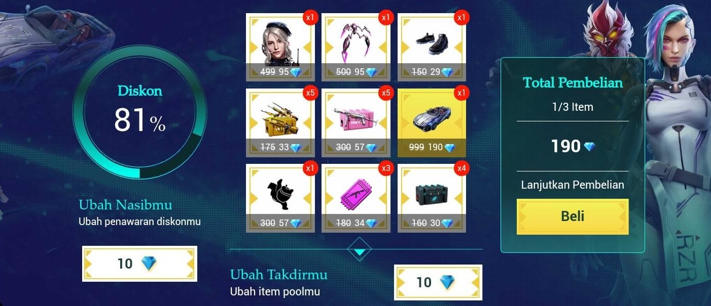 Diskon FF Diamond Valentine Di Change Your Fate Free Fire