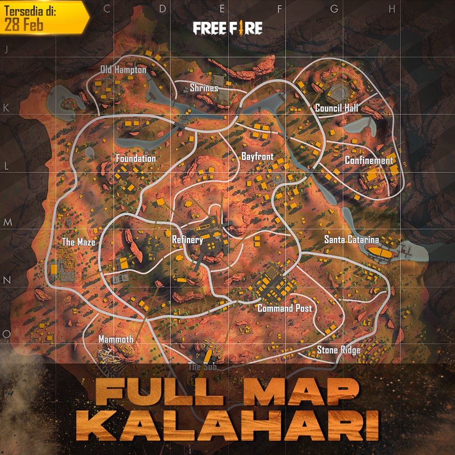 Map Kalahari FF Di Mode Rank Clash Squad Free Fire Makin Seru Esportsku   Lokasi Looting Kalahari 1 