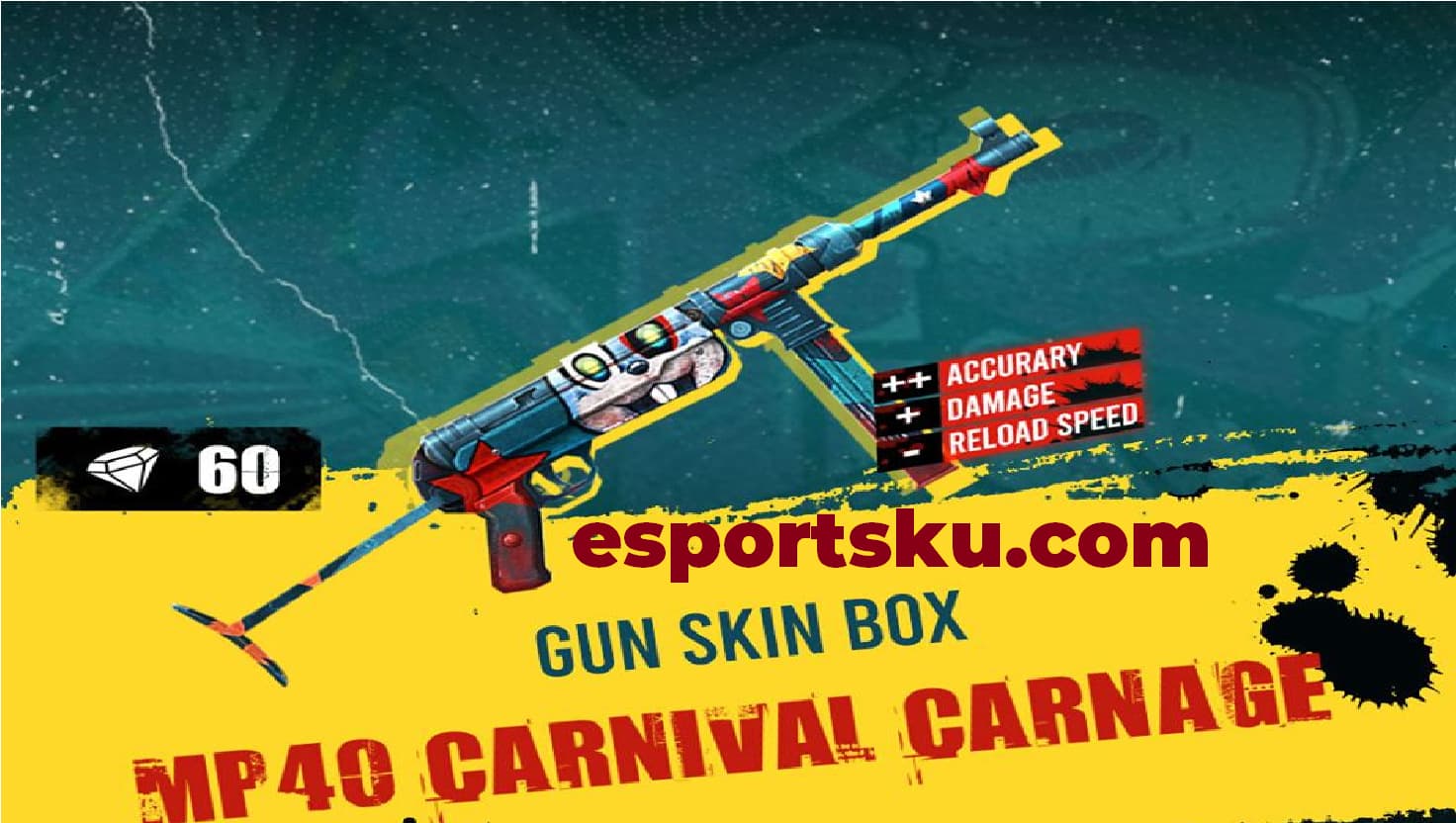 MP40 FF Carnival Carnage Terbaru Free Fire Skin Senjata 