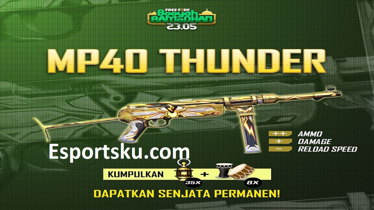 Skin MP40 Thunder Free Fire Gratis di Lebaran FF 2022 
