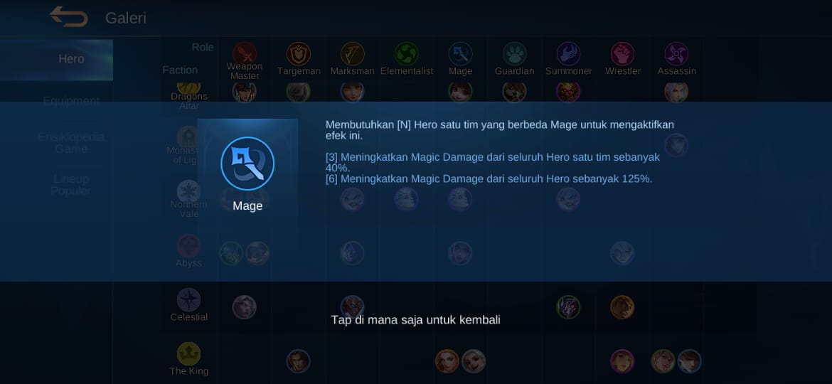 Tipos de sinergia de ajedrez mágico en Mobile Legends