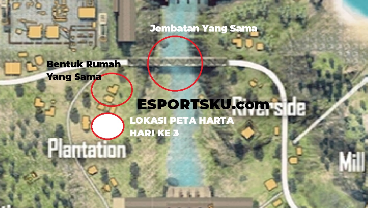 Lokasi Peta Harta Hari Ke 3 Free Fire Elite Pass 25 Bermuda FF 2020 Esportsku