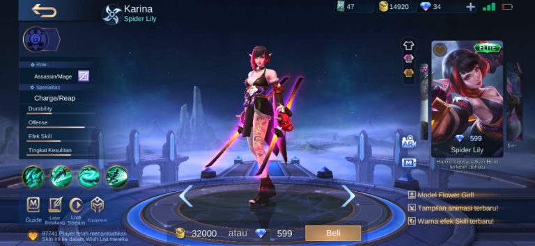 8 Skin Hero Karina Di Mobile Legends Ml Esportsku