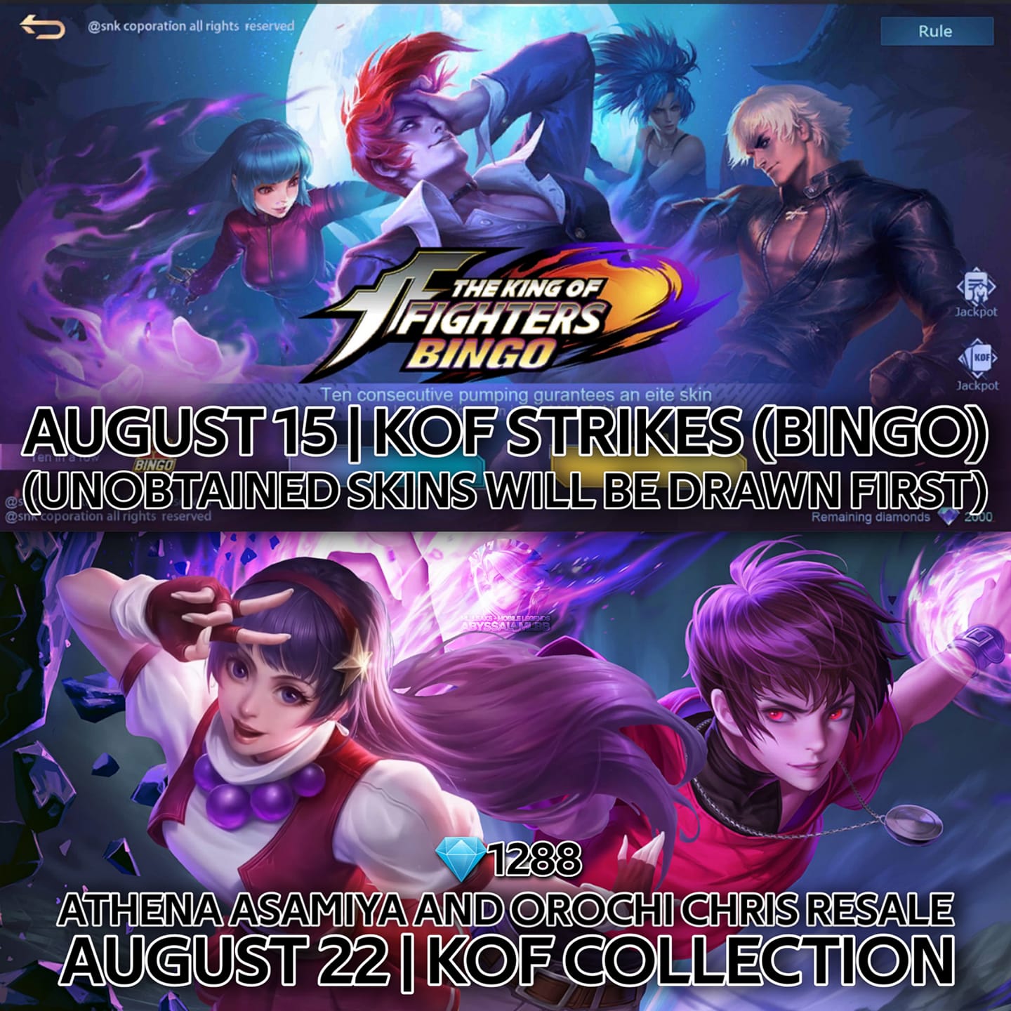 Reventa Skin KoF Mobile Legends