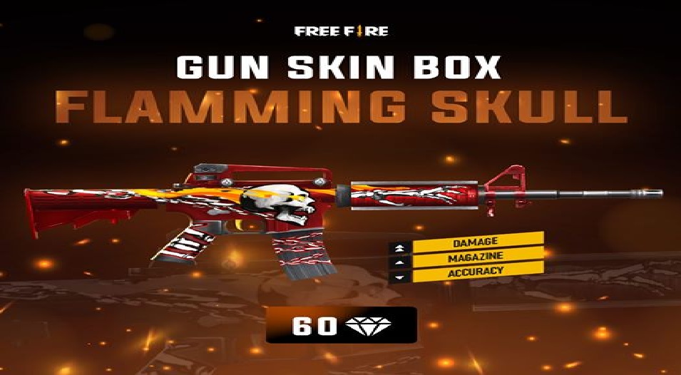 Skin Rare M4A1 Flaming Skull Free Fire, Tengkorak Merah FF – Esportsku