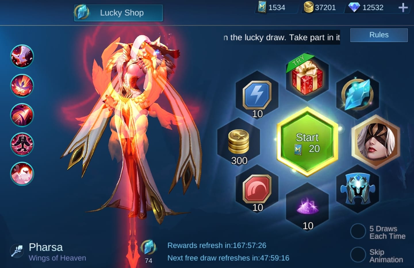 Mobie Legends Skin Lucky Spin Pharsa