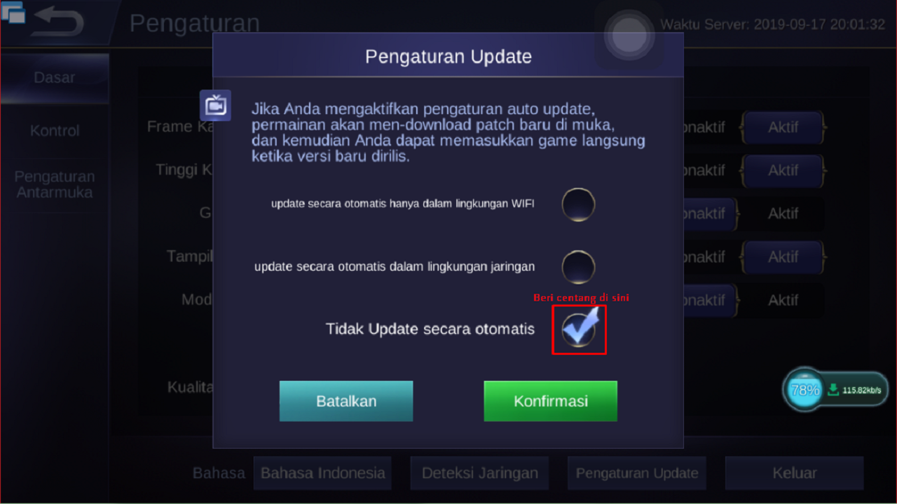 Cara Mematikan Auto Update Patch Mobile Legends