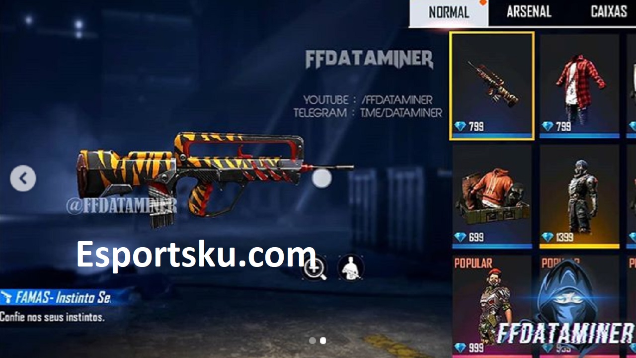 Skin UMP Harimau FF Dan Famas Tiger Free Fire Spesial | Esportsku