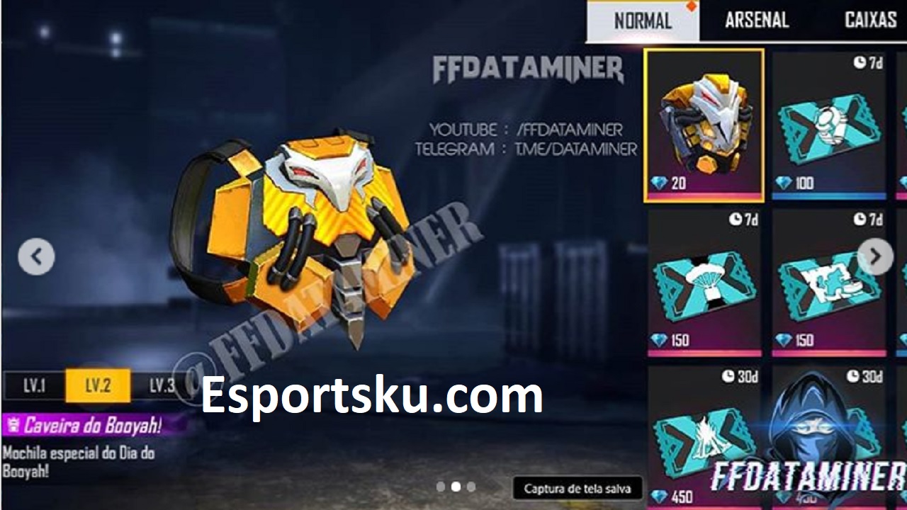 Bocoran Skin Backpack Free Fire Spesial Booyah FF Esportsku