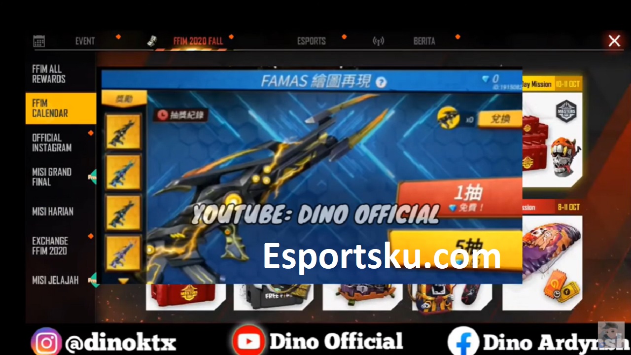 Bocoran Event FF Gambar Famas Black Widow Free Fire | Esportsku