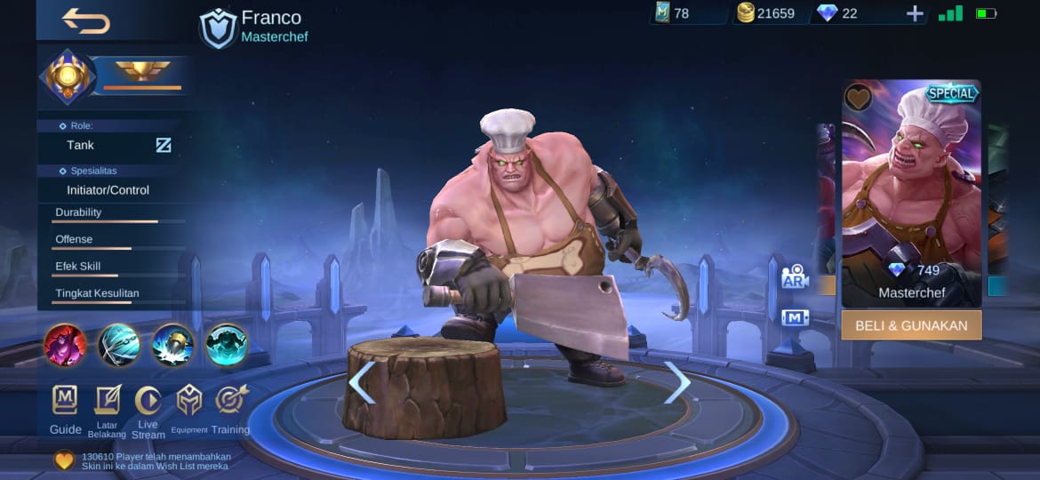 5 mejores pieles para Franco Mobile Legends (ML)