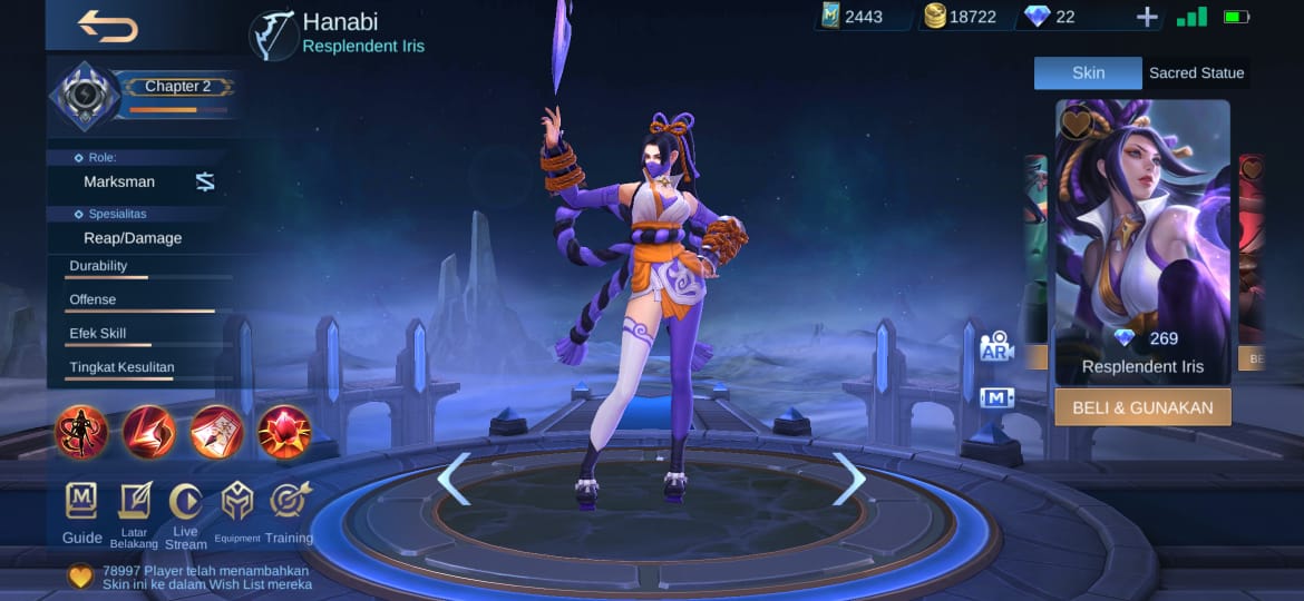 Las 5 mejores pieles para Hanabi Mobile Legends (ML)