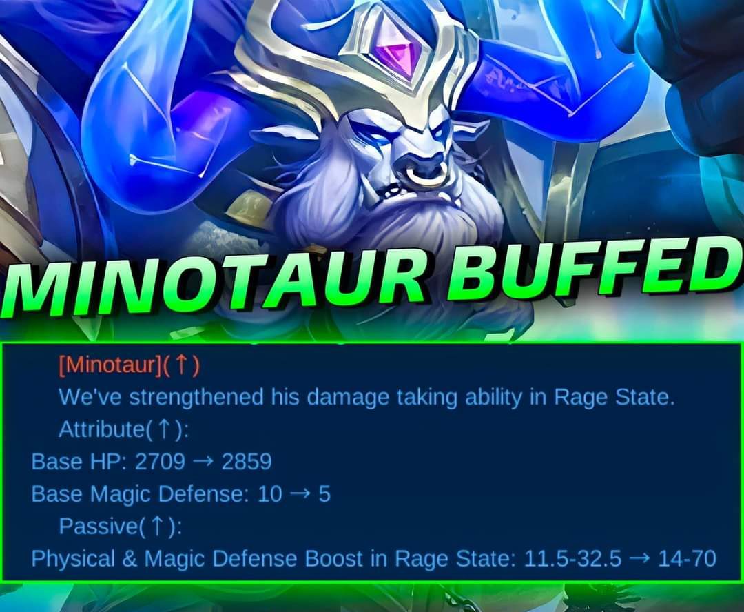 Minotaur Dapatkan Buff Update Terbaru Mobile Legends!