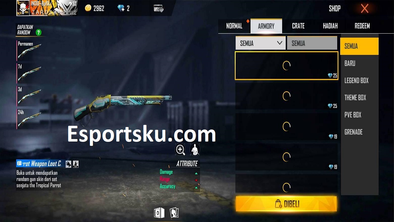 Skin M1887 Tropical Parrot Free Fire