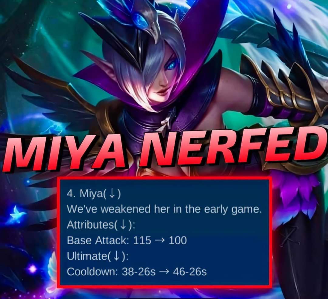 Miya Revamp tiene Nerf en el servidor original Mobile Legends (ML)