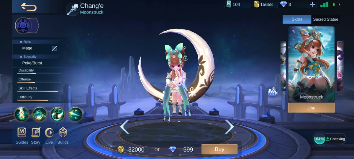 Las 5 mejores pieles de Chang'e Mobile Legends (ML)