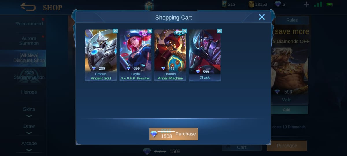 Tienda de descuento para Mobile Legends, Heroes y Skins ML baratos!