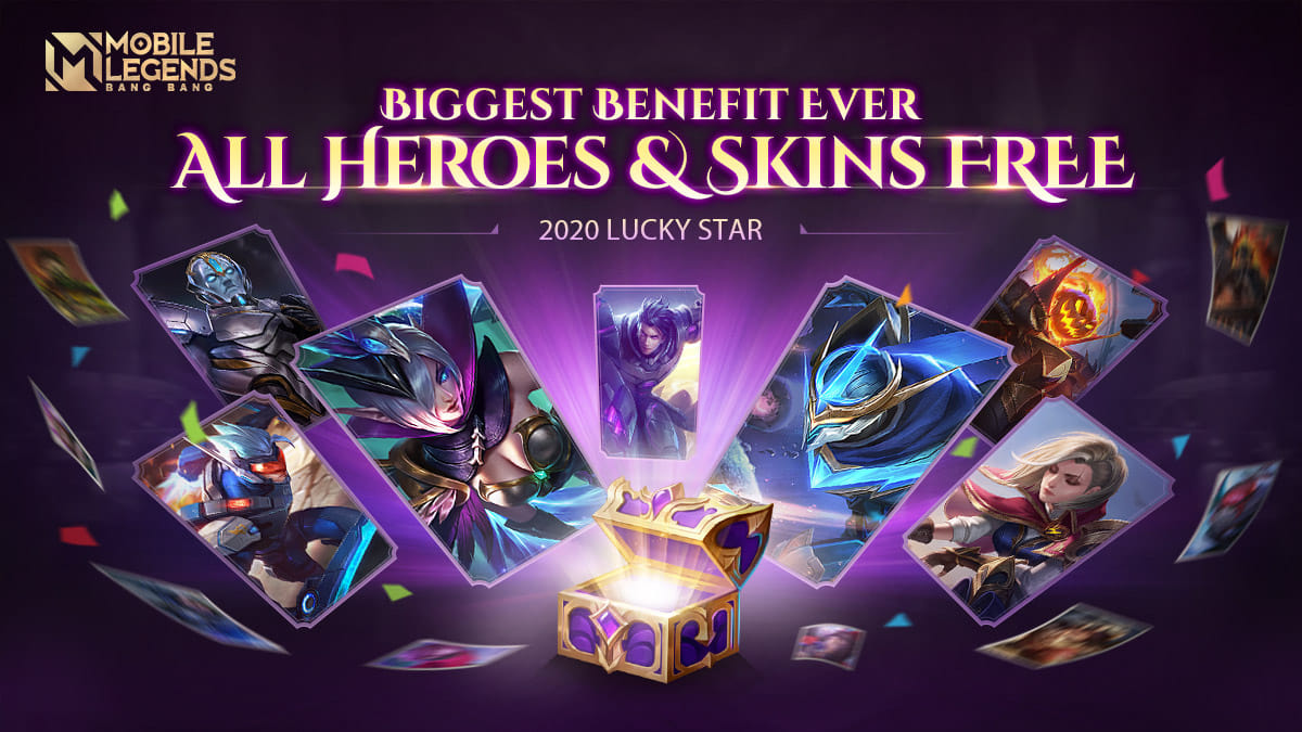 Evento Lucky Star Mobile Legends, obtén todos los aspectos, héroes y 10000 diamantes gratis