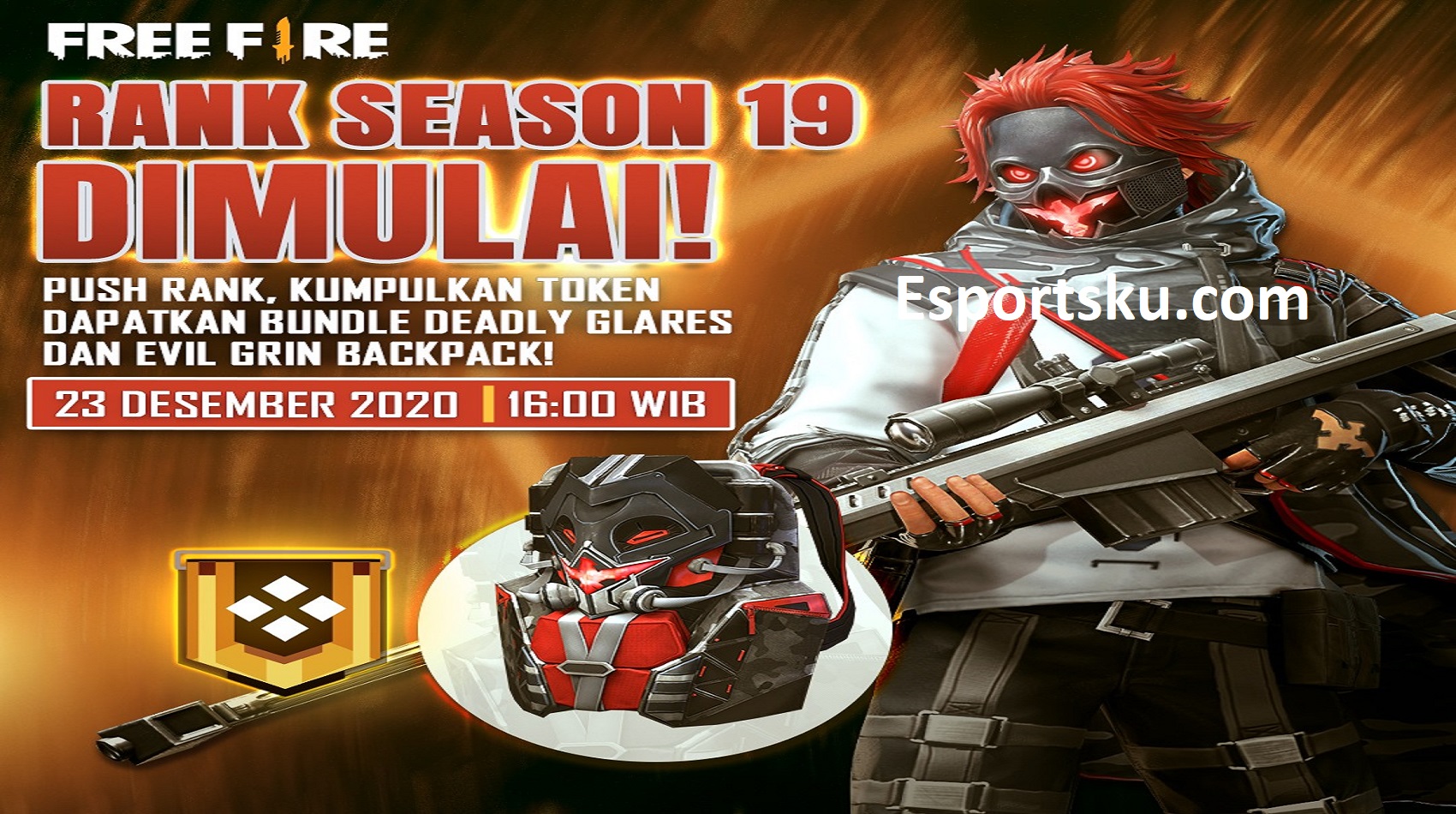 Cara Mendapatkan Bundle Glares dan Evil Backpack Free Fire (FF)