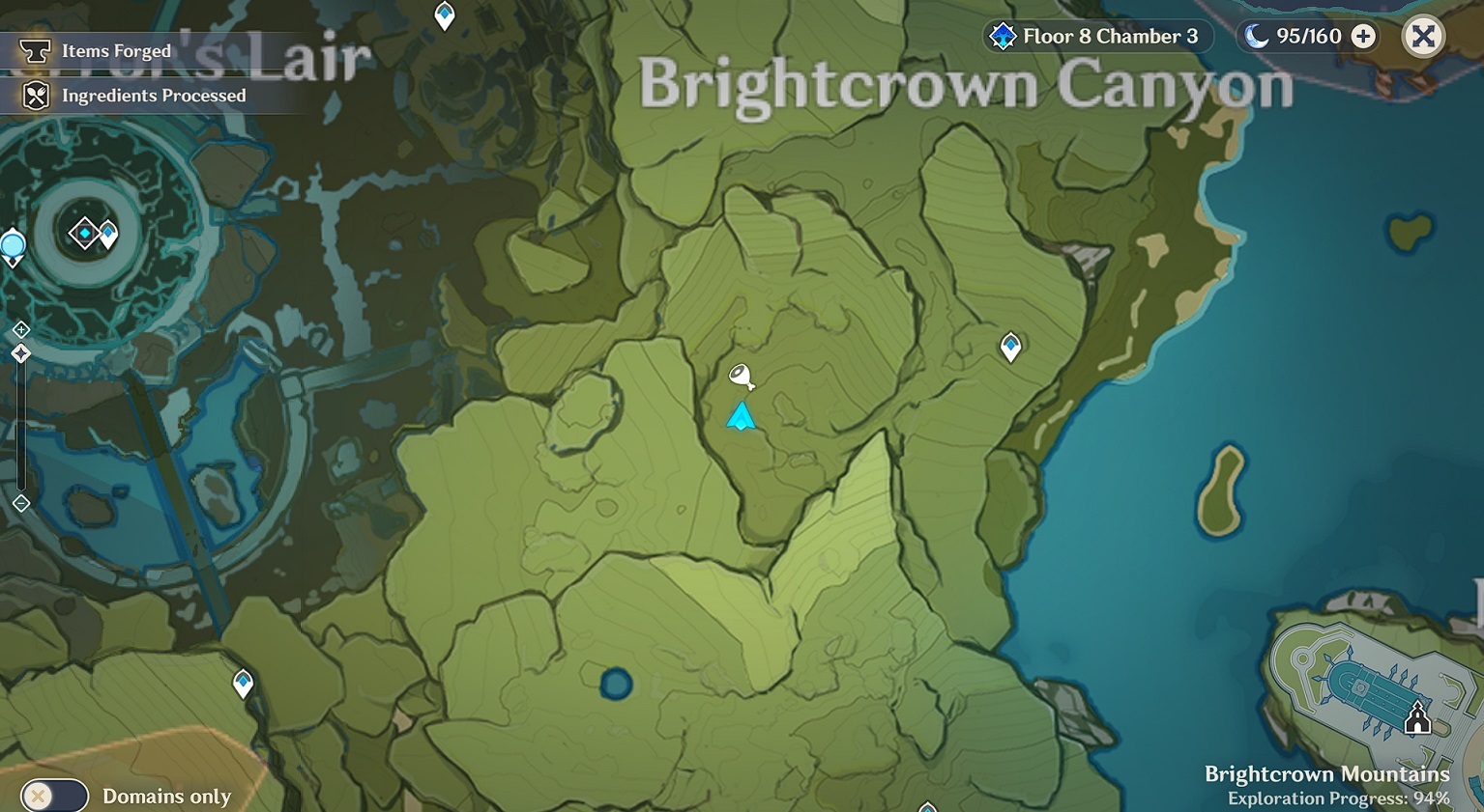 This is the location of the Special Treasure Brightcrown Canyon in