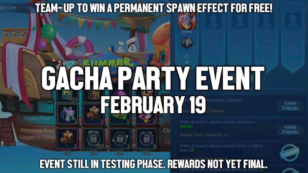 ¡Las filtraciones del evento Mobile Legends Gacha Party pueden obtener un efecto de generación gratuito!