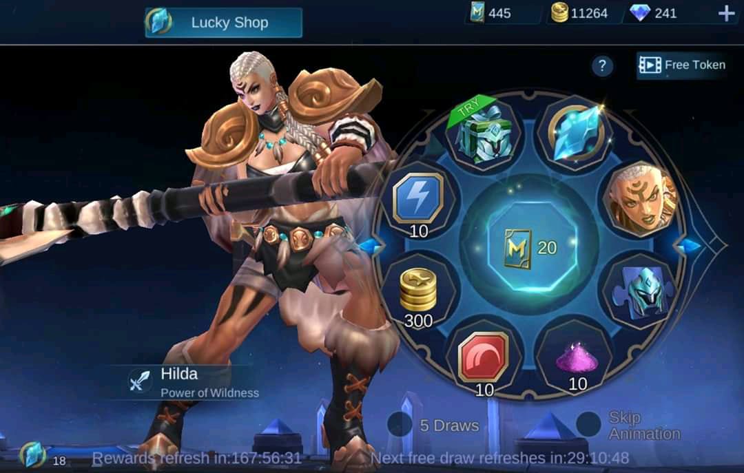 Lucky Spin Skin Hilda tricks for free in Mobile Legends