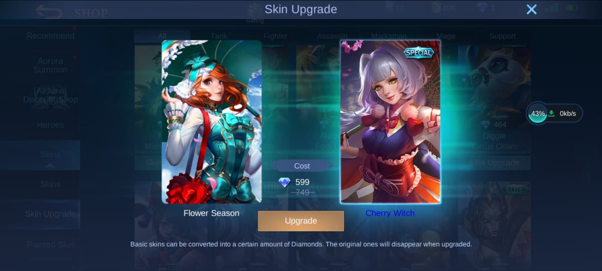 Cara Upgrade Skin Hero di Mobile Legends (ML)