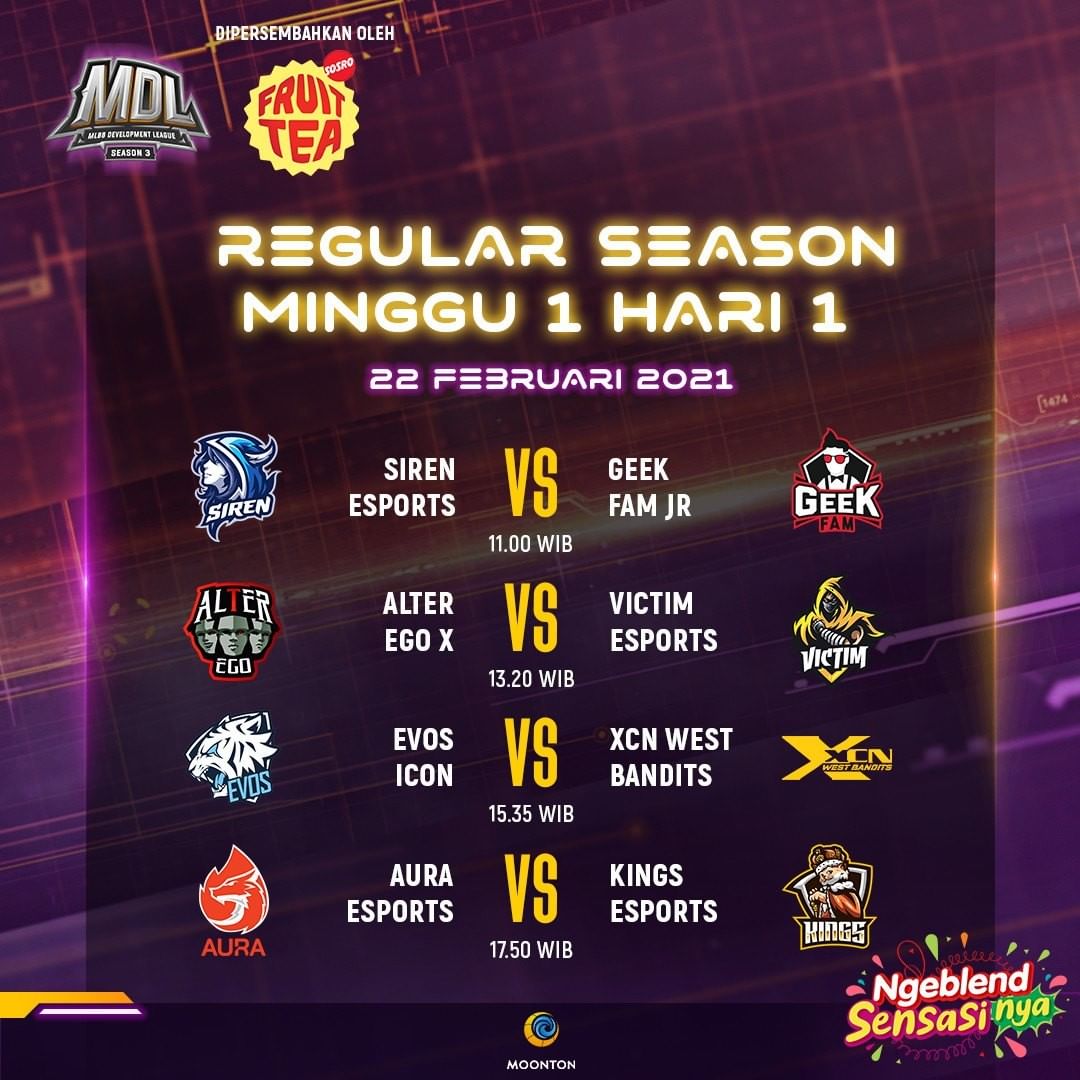 Jadwal MDL ID Season 3 Minggu 1 Hari 1 (22 Februari 2021)