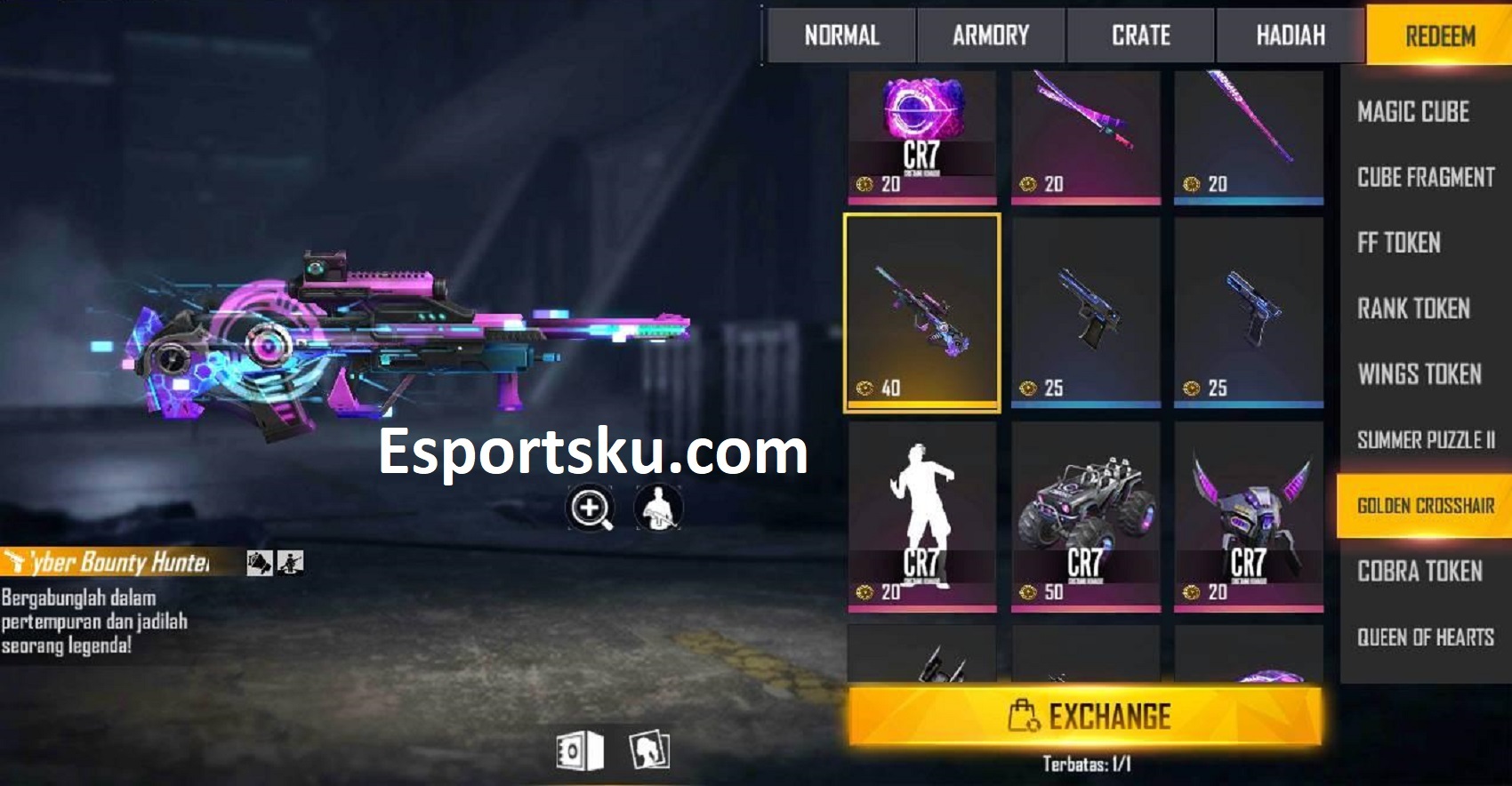 9 Golden Crosshair Free Fire Token Rewards Ff Everyday News