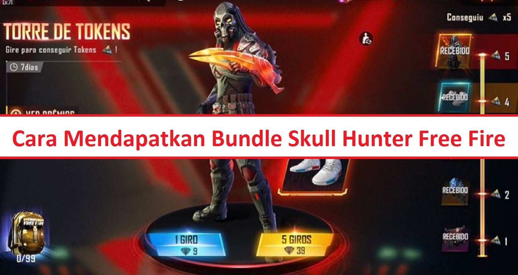Cara Mendapatkan Bundle Skull Hunter Free Fire (FF) Esportsku