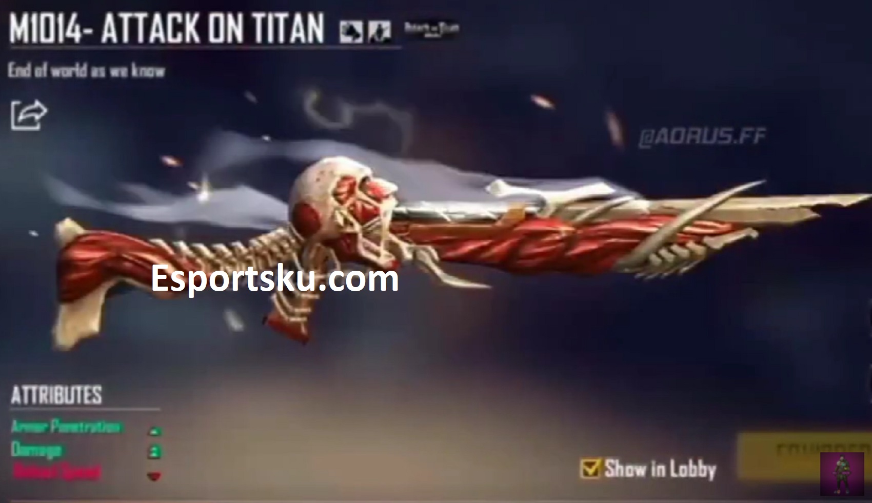 M1014 Free Fire X Attack On Titan Weapon Skin Stats Everyday News