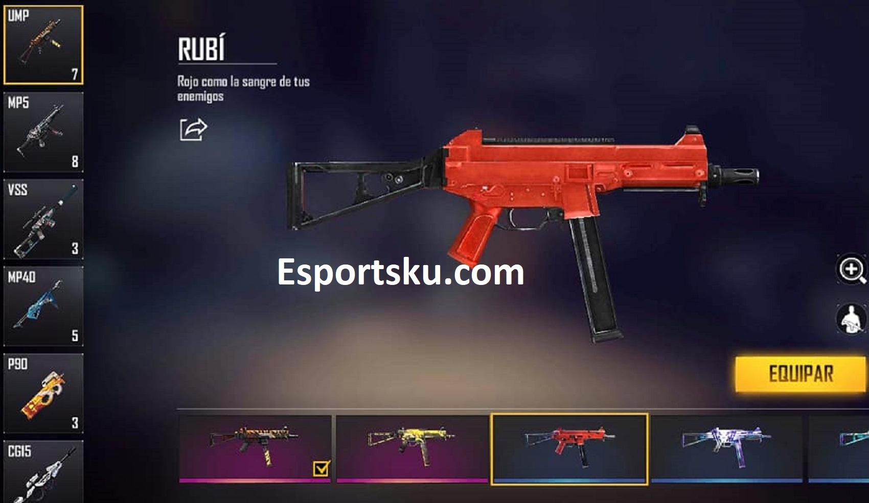 Mengenal UMP Ruby FF Skin Old Free Fire (FF) – Esportsku