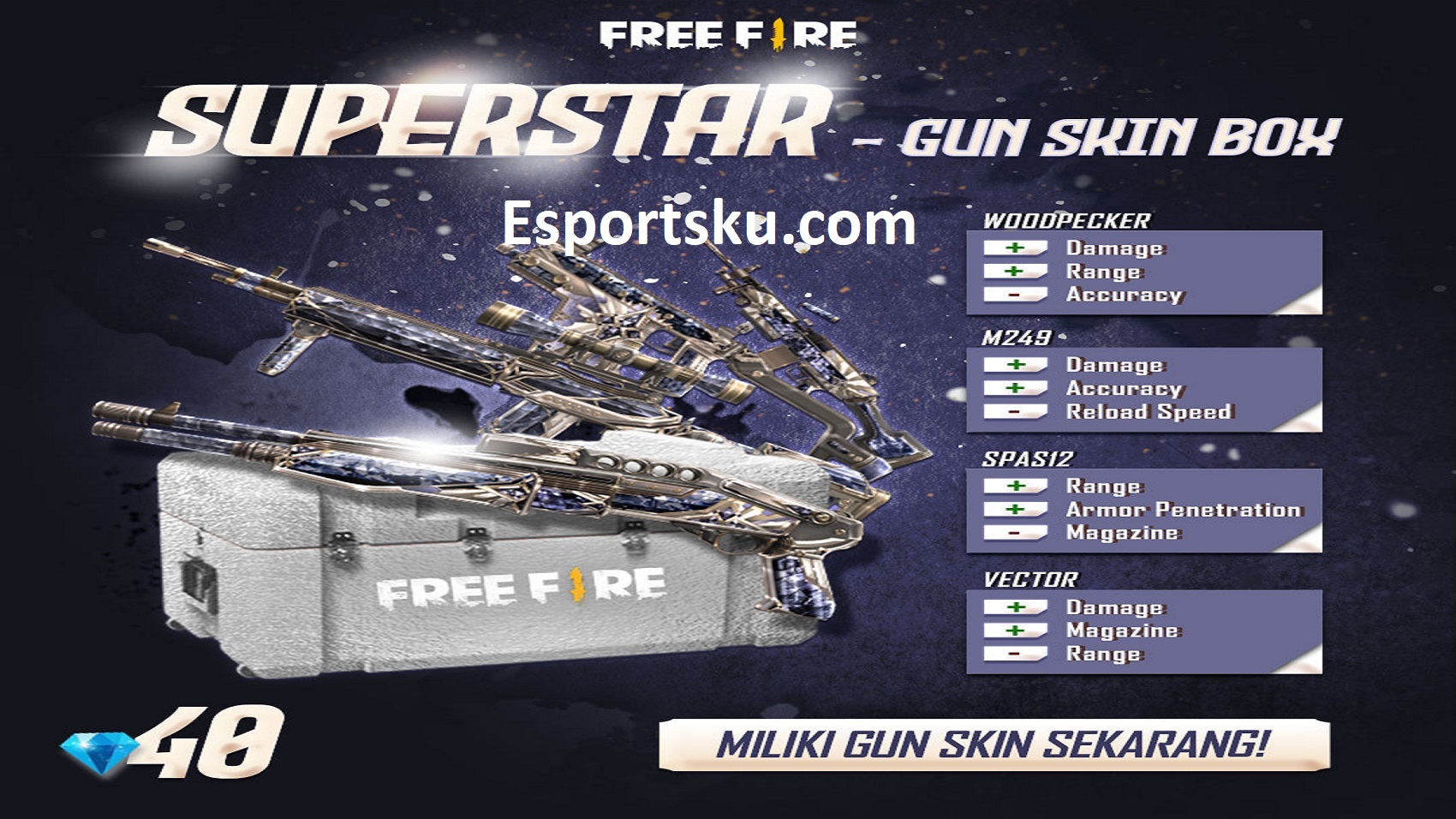 Cara Mendapatkan Skin Vector Superstar Free Fire (FF)