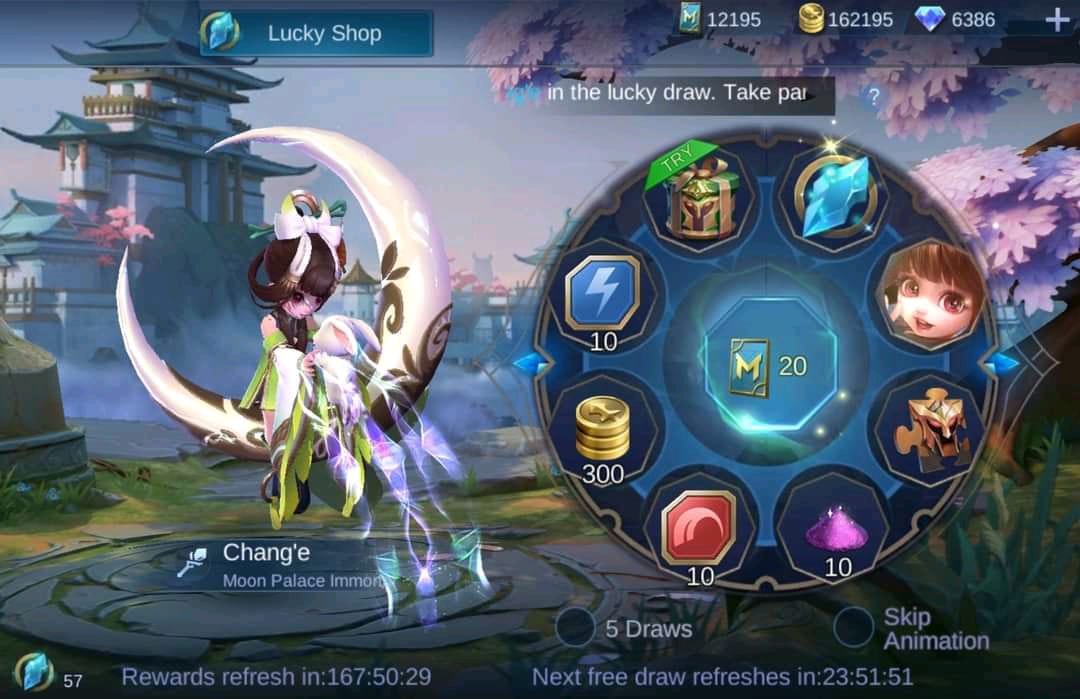 Trik Lucky Spin Hero Chang'e Gratis Mobile Legends (ML)