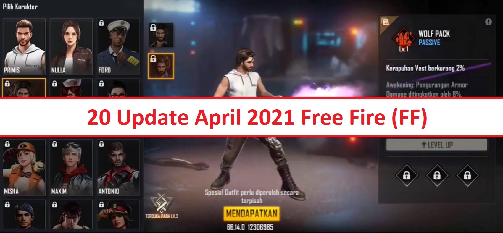 20 Update April 2021 Free Fire FF